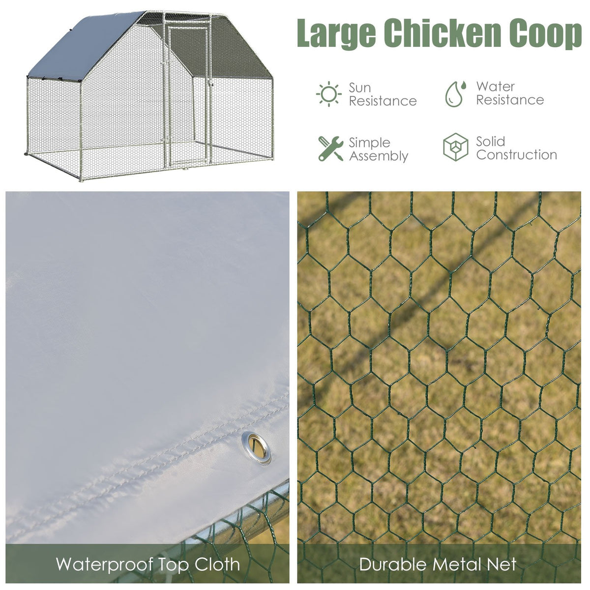 9.5 x 6.5 Feet Large Walk In Chicken Run Cage view 4