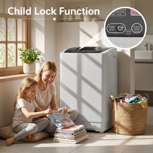 9.93 lbs Full Automatic Washing Machine with 8 Preset Programs-Gray view 8