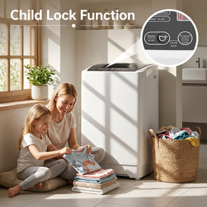 9.93 lbs Full Automatic Washing Machine with 8 Preset Programs-White view 8
