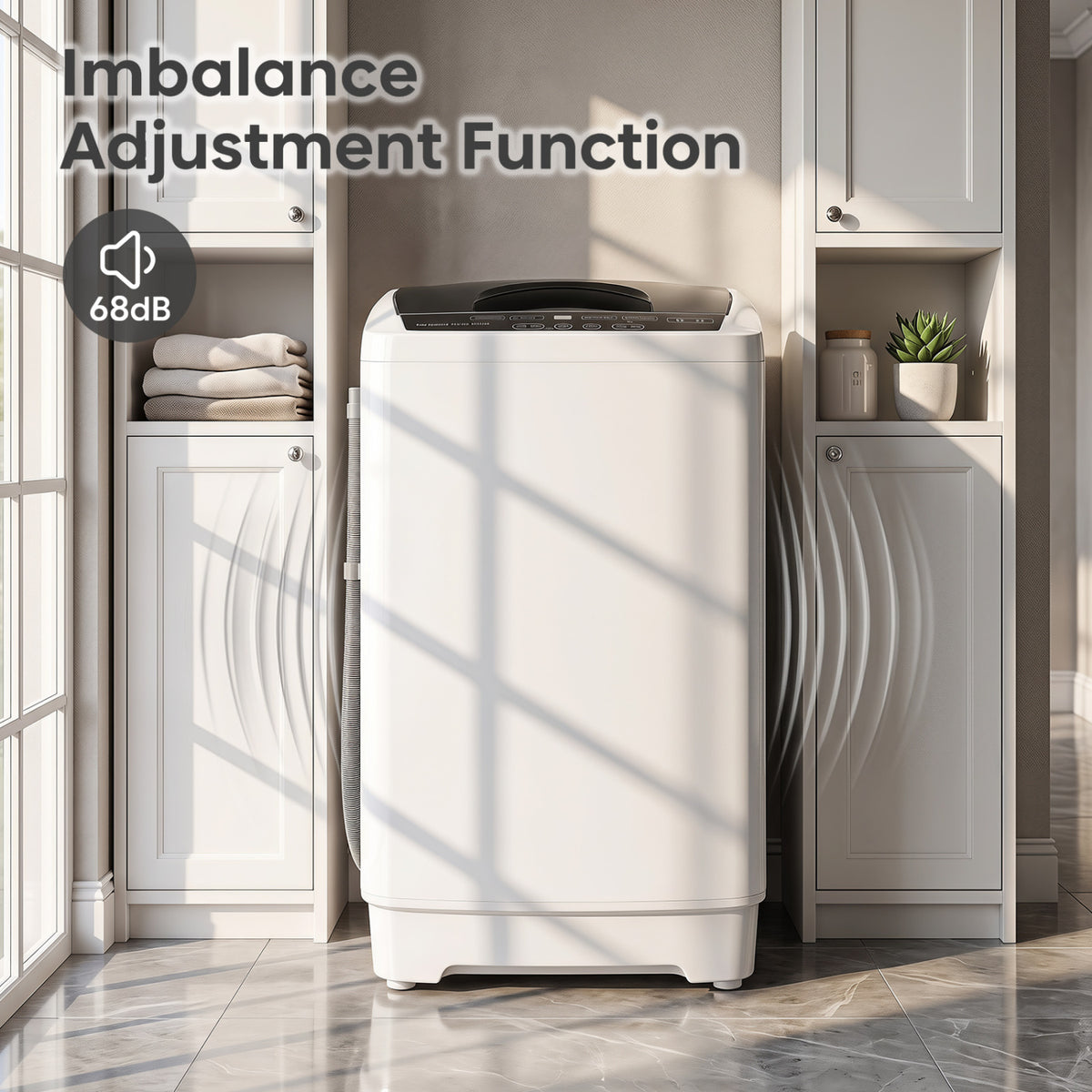 9.93 lbs Full Automatic Washing Machine with 8 Preset Programs-White view 9