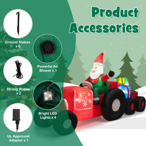 9 Feet Long Christmas Inflatables Santa Claus Decoration with Gifts view 7