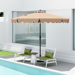 9 Feet Patio Umbrella with Crank Handle and Push Button Tilt-Beige view 3