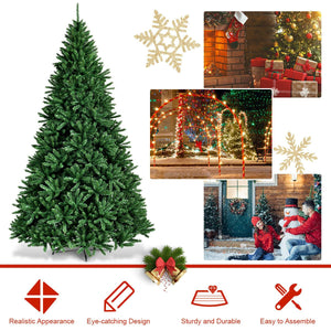 9 Feet Hinged Premium Artificial PVC Christmas Tree with Solid Metal Stand view 6