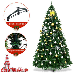 9 Feet Hinged Premium Artificial PVC Christmas Tree with Solid Metal Stand view 7