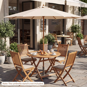 9 FT Patio Umbrella Outdoor Table Market Umbrella with 8 Sturdy Bamboo Ribs-Beige view 6