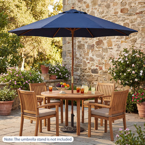 9 FT Patio Umbrella Outdoor Table Market Umbrella with 8 Sturdy Bamboo Ribs-Navy view 4