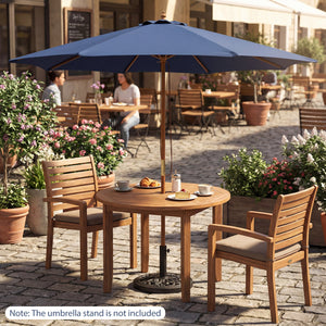 9 FT Patio Umbrella Outdoor Table Market Umbrella with 8 Sturdy Bamboo Ribs-Navy view 5
