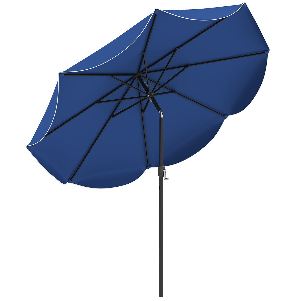 9 FT Patio Umbrella with Crank Handle and Push Button Tilt-Navy