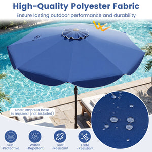 9 FT Patio Umbrella with Crank Handle and Push Button Tilt-Navy view 6