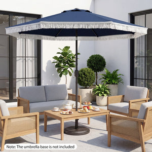 9 FT Patio Umbrella with Sun-Protective Canopy for Patio Garden Pool-Navy view 6