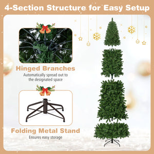 9 FT Pencil Alpine Christmas Tree with 1345 Full Branch Tips and 550 Dual-Color LED Lights view 9