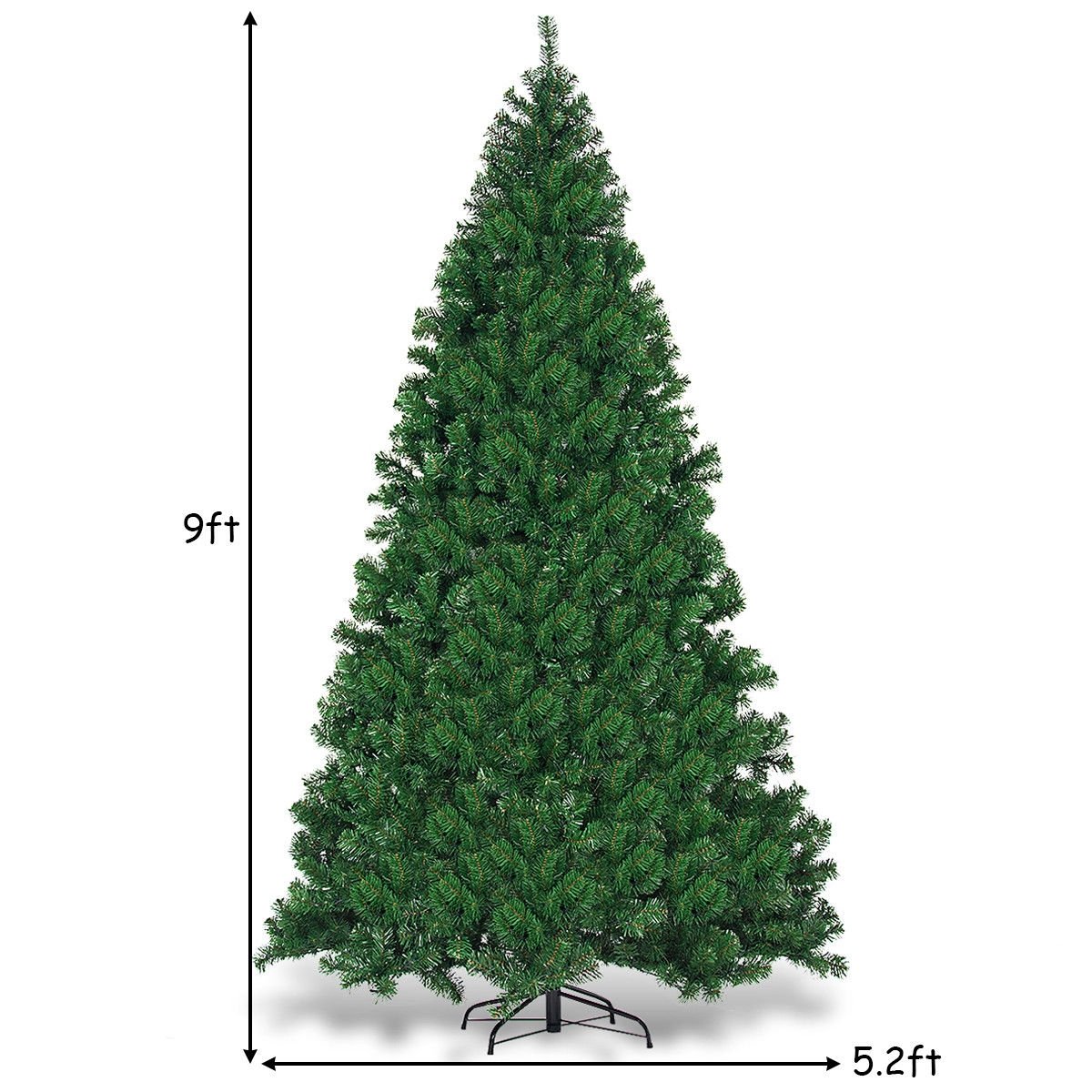 9 Feet Pre-Lit PVC Artificial Christmas Tree with 700 LED Lights view 4