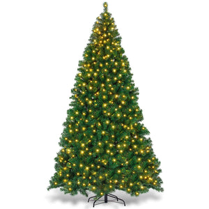 9 Feet Pre-Lit PVC Artificial Christmas Tree with 700 LED Lights view 5