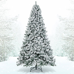 9 Feet Artificial Christmas Tree with Premium Snow Flocked Hinged view 3