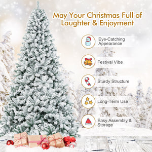 9 Feet Artificial Christmas Tree with Premium Snow Flocked Hinged view 9