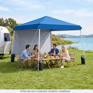 9 ft x 9 ft, Pop Up Canopy Tent with 8 Ground Stakes 4 Wind Ropes and Carry Bag, for Outdoor Party-Blue view 3
