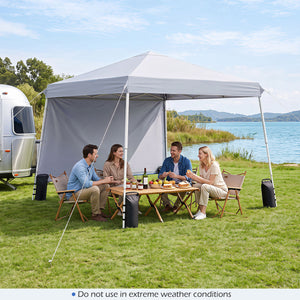 9 ft x 9 ft, Pop Up Canopy Tent with 8 Ground Stakes 4 Wind Ropes and Carry Bag, for Outdoor Party-White view 3
