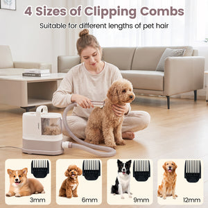 9-in-1 Dog Grooming Vacuum Kit for Shedding with 3 Suction Modes and Clippers for Dogs and Cats Home Cleaning view 5