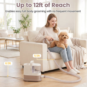 9-in-1 Dog Grooming Vacuum Kit for Shedding with 3 Suction Modes and Clippers for Dogs and Cats Home Cleaning view 6