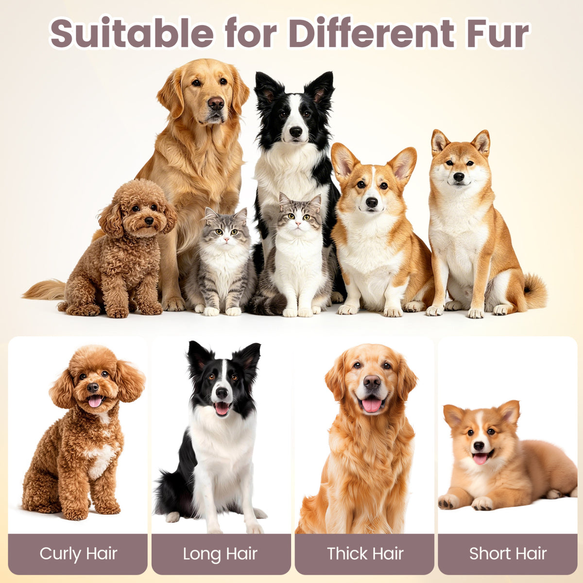 9-in-1 Dog Grooming Vacuum Kit for Shedding with 3 Suction Modes and Clippers for Dogs and Cats Home Cleaning view 8