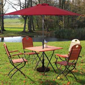 9' Solar LED Lighted Patio Market Umbrella Tilt Adjustment Crank Lift -Burgundy view 3