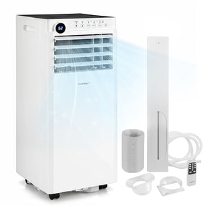 9000 BTU Portable Air Conditioner with Dehumidifier and 24H Timer-White