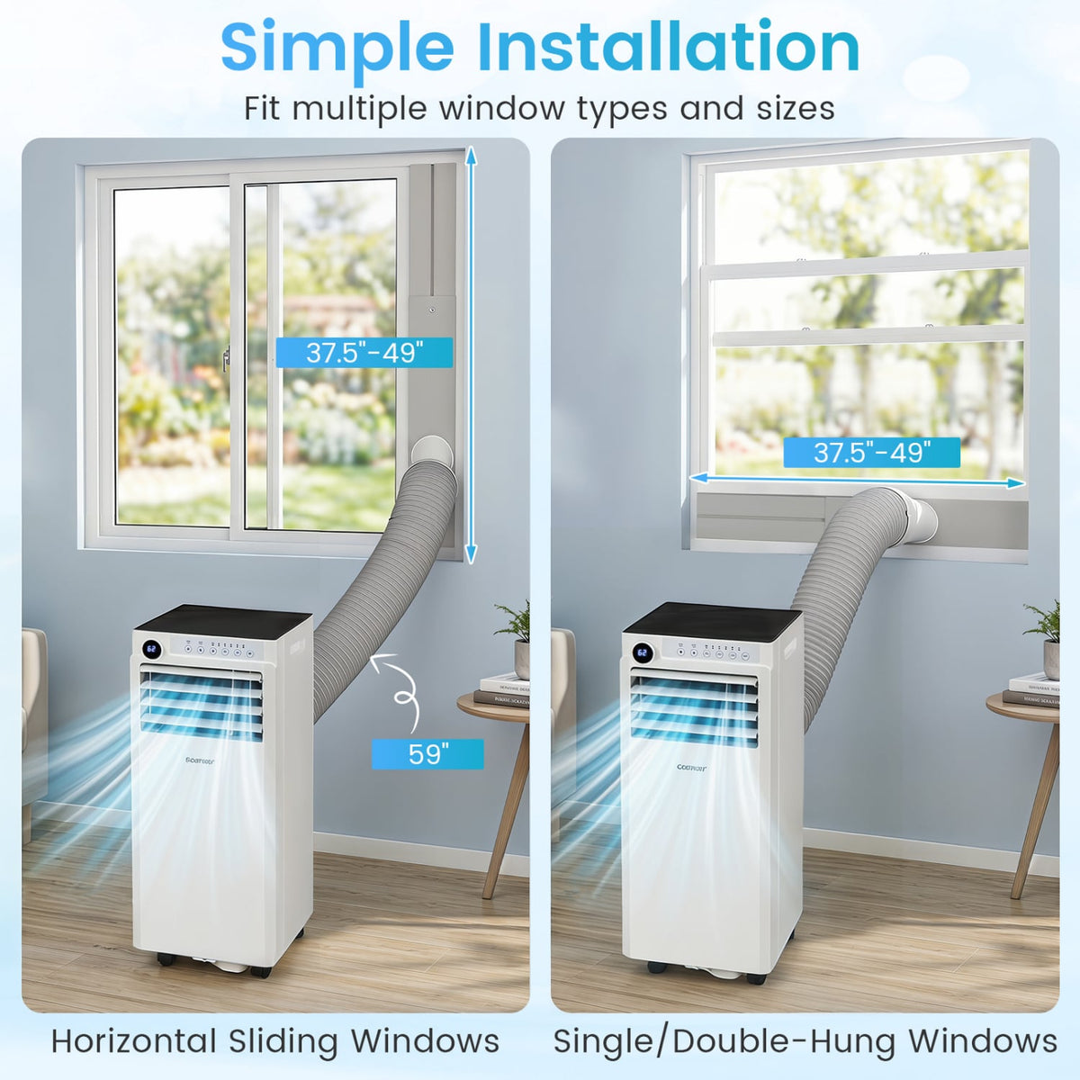 9000 BTU Portable Air Conditioner with Dehumidifier and 24H Timer-White view 5
