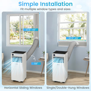 9000 BTU Portable Air Conditioner with Dehumidifier and 24H Timer-White view 5