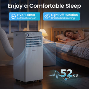 9000 BTU Portable Air Conditioner with Dehumidifier and 24H Timer-White view 6