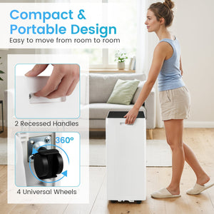 9000 BTU Portable Air Conditioner with Dehumidifier and 24H Timer-White view 7