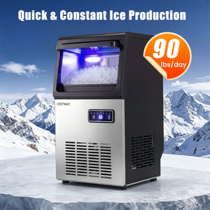 90 LBS/24H Commercial Nugget Ice Maker with Self-Cleaning view 3