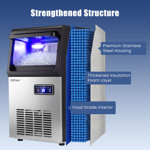 90 LBS/24H Commercial Nugget Ice Maker with Self-Cleaning view 6