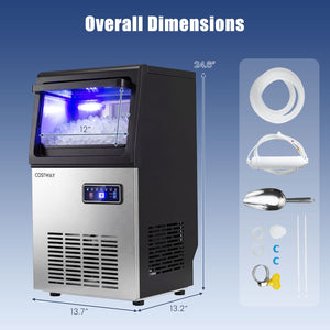 90 LBS/24H Commercial Nugget Ice Maker with Self-Cleaning view 2