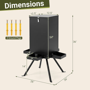 90LB Gravity Deer Feeder with 4 Feeding Trays and 4-Leg Stand-Black view 5