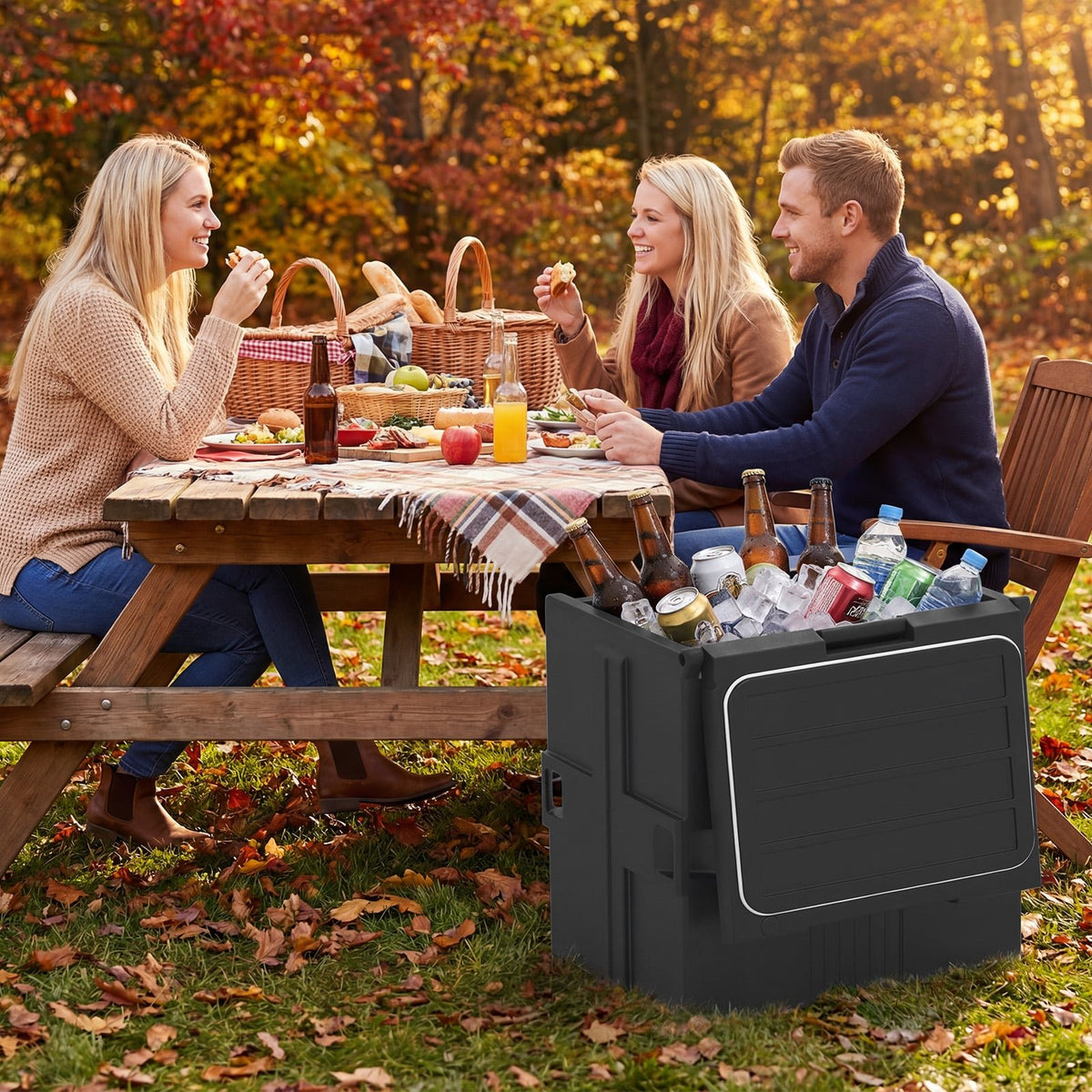 91 Qt Insulated Food Pan Carrier with Door Shafts-Black view 2