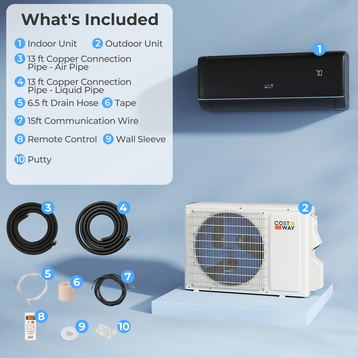 GreyVolt Series 9100 BTU 20.5 SEER2 115V WiFi Enabled Mini Split AC Compatible with Alexa Gray view 4