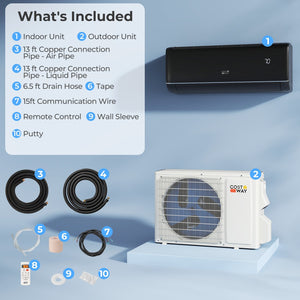 GreyVolt Series 9100 BTU 20.5 SEER2 115V WiFi Enabled Mini Split AC Compatible with Alexa Gray view 4