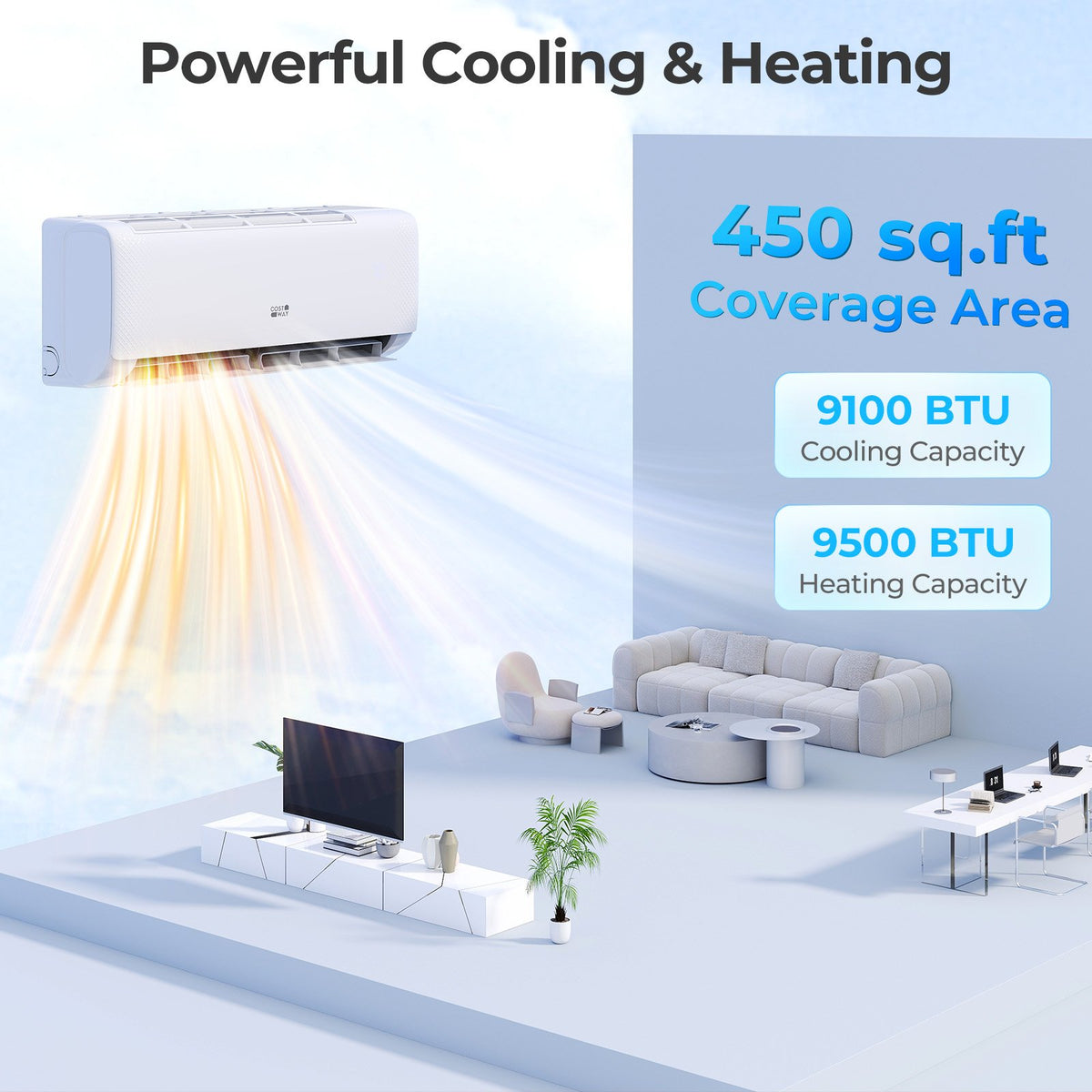 Airtural Series 9100 BTU 20.5 SEER2 WiFi Enabled Mini Split AC 115V Compatible with Alexa view 7