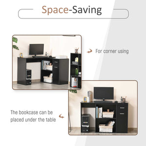 180° Rotating Home Office Corner Desk Storage Shelf Cabinet Black – view 3