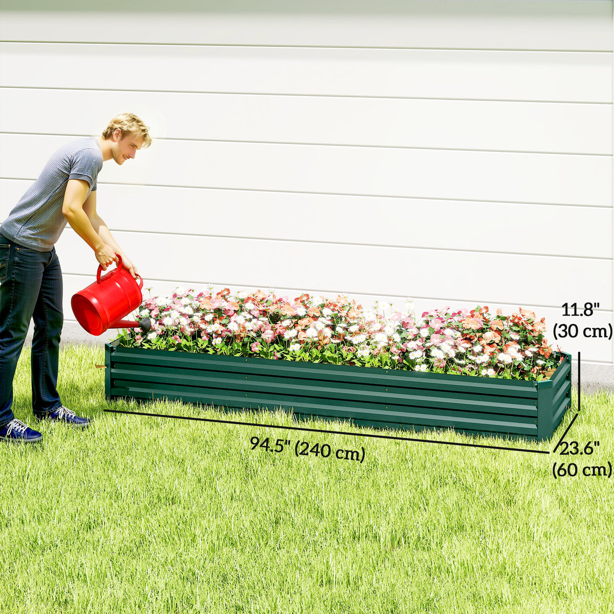 8'x2'x1' Galvanized Raised Bed, Large Elevated Planter Box for Growing Flowers, Herbs and Vegetables – view 16