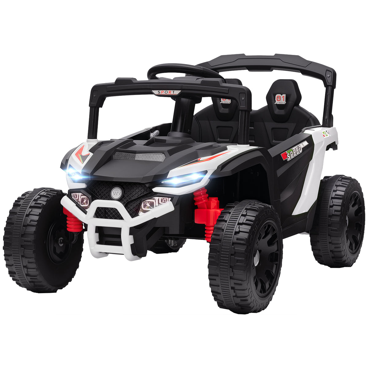 Qaba 12V Kids Ride On Truck with Dual Motors, Rear Suspension, Remote Control for 3-5 Years Boys Girls