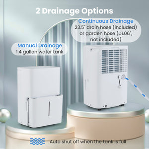 94.5 Pints Dehumidifier with 24H Timer and LED Display-White view 6