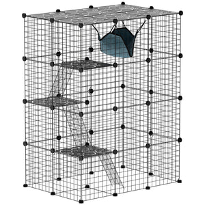 4 Tier DIY Cat Cage Indoor, Catio for 1-3 Cats with Hammock, 5 Doors, 3 Ramps, 3 Jumping Platforms – view 15