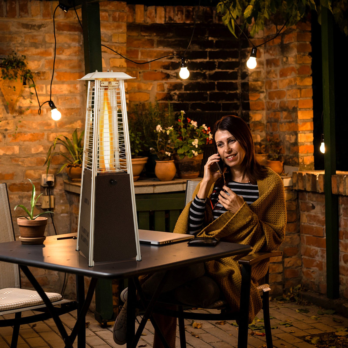 9500 BTU Portable Steel Tabletop Patio Heater with Glass Tube view 2