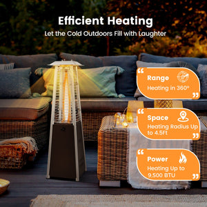 9500 BTU Portable Steel Tabletop Patio Heater with Glass Tube view 6