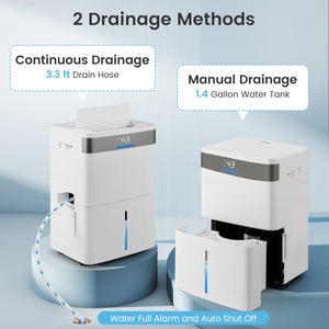 96 Pints Dehumidifier with 24H Timer and 3-Color Indicator-White view 6