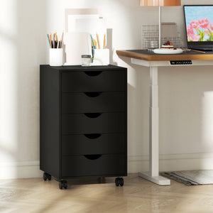 File Cabinet with 5 Drawer Wheels, 15.7" x 15.7" x 26.4", Black – view 7