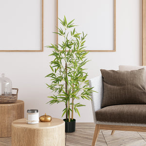 4ft Artificial Tree, Indoor Fake Bamboo with Pot, for Home Office Living Room Decor