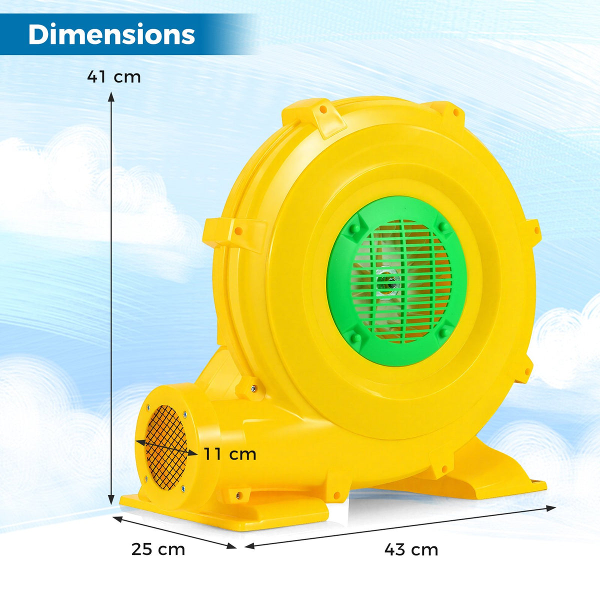 980W Bounce House Blower 1.31 HP Portable Air Pump Fan with Handle and Ground Stakes view 4