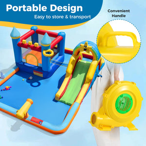 980W Bounce House Blower 1.31 HP Portable Air Pump Fan with Handle and Ground Stakes view 9